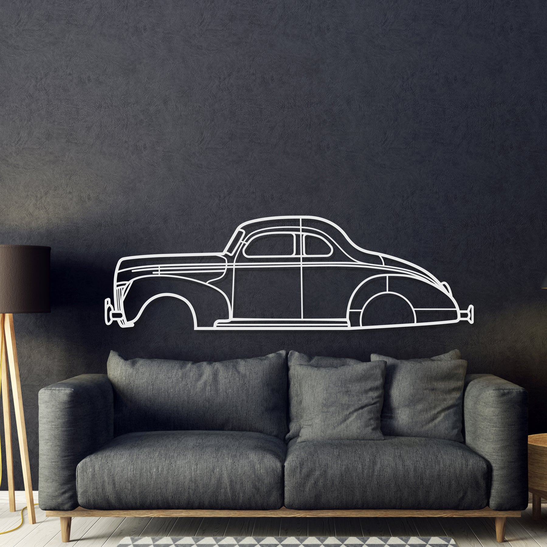 1940 De Luxe Coupé Metal Car Wall Art - MT0008