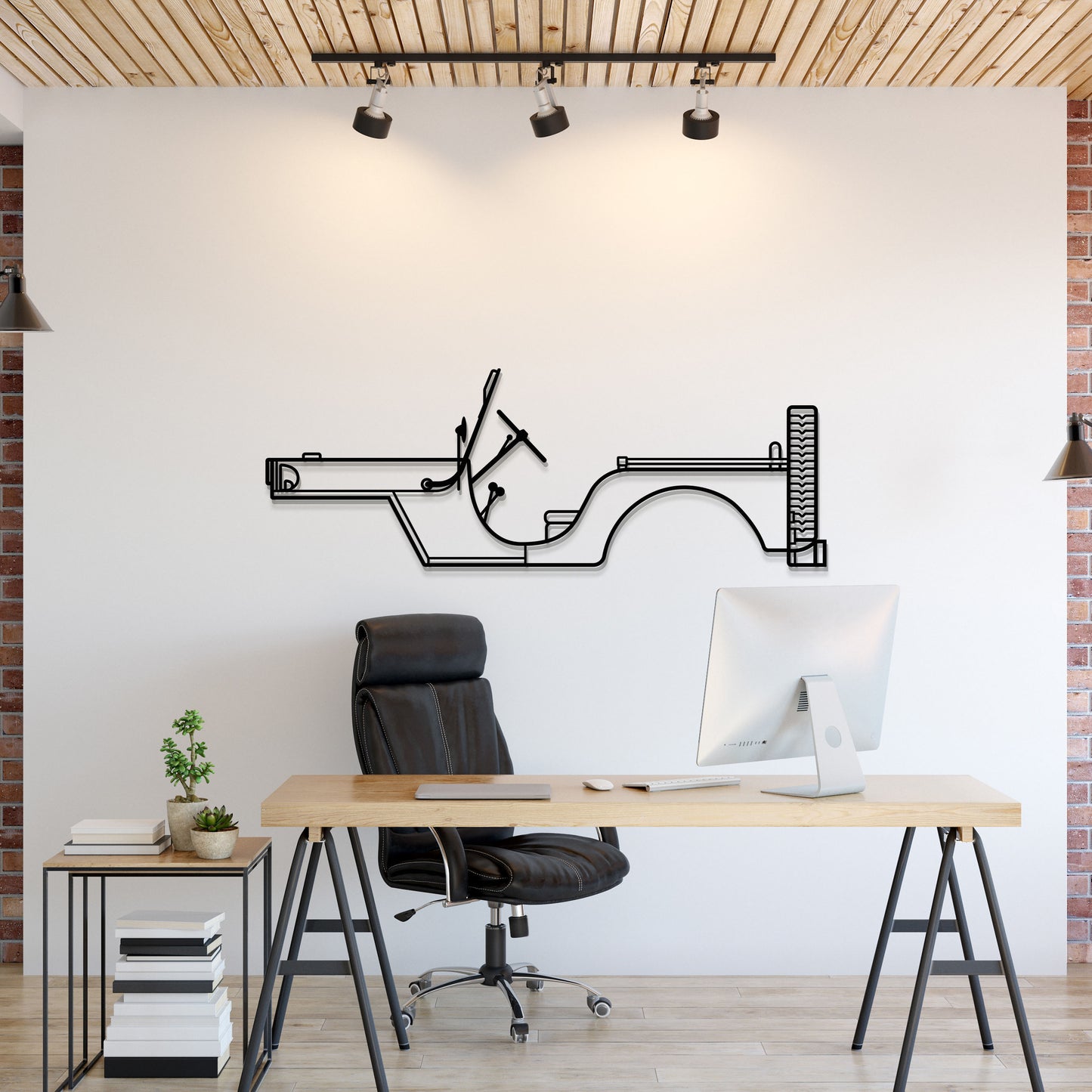 1945 Willys MB Jeep Metal Car Wall Art - MT0023