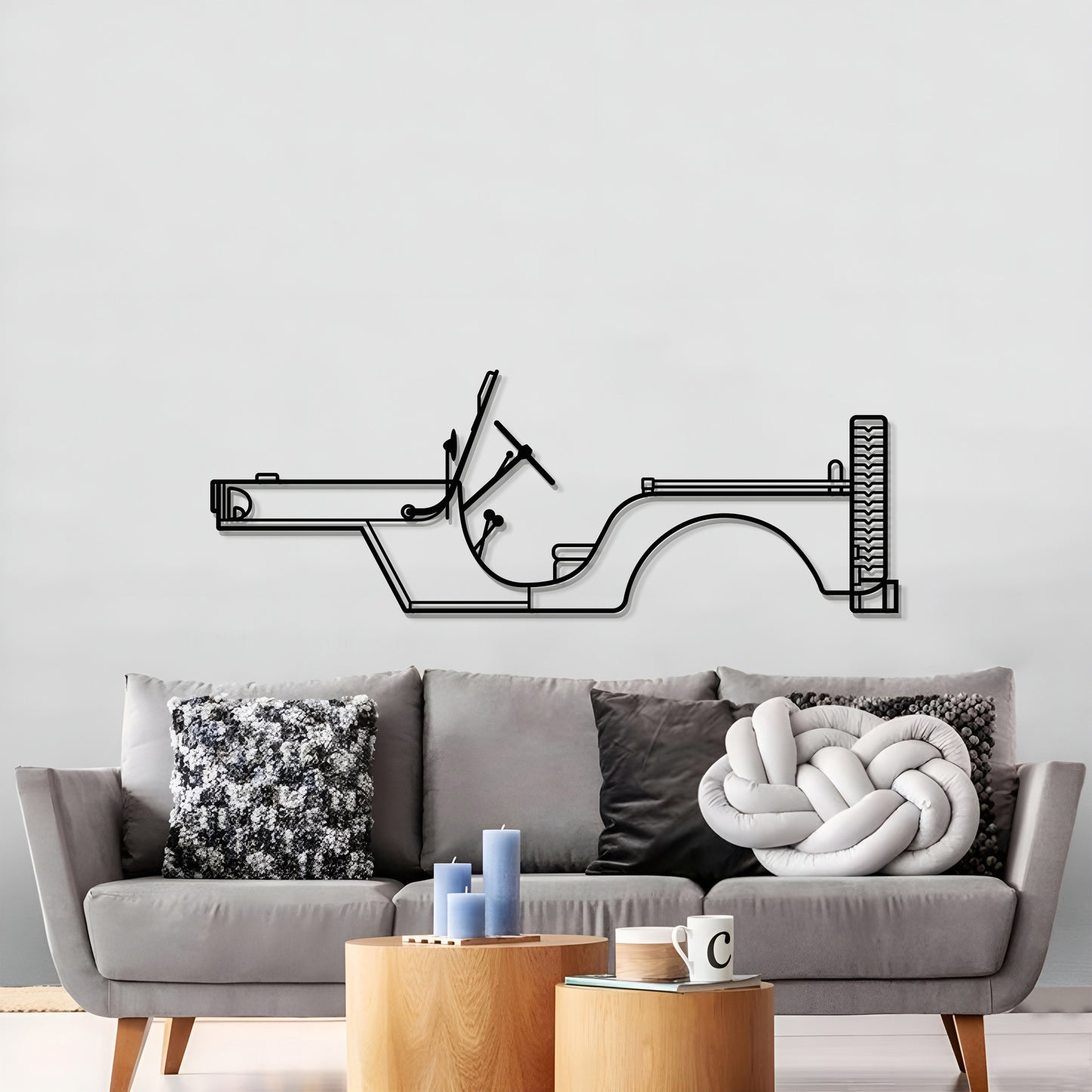 1945 Willys MB Jeep Metal Car Wall Art - MT0023