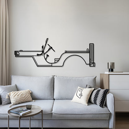 1945 Willys MB Jeep Metal Car Wall Art - MT0023