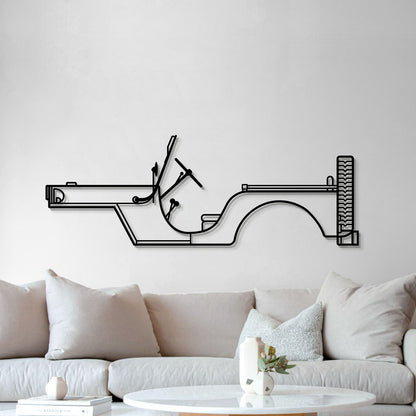 1945 Willys MB Jeep Metal Car Wall Art - MT0023