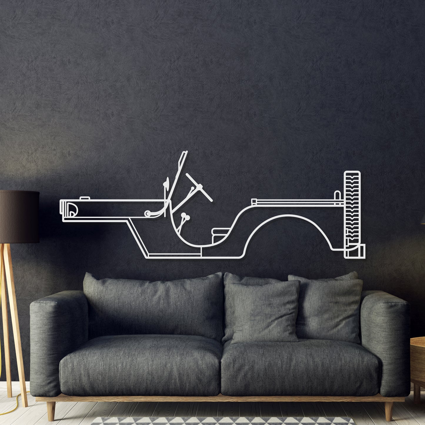 1945 Willys MB Jeep Metal Car Wall Art - MT0023