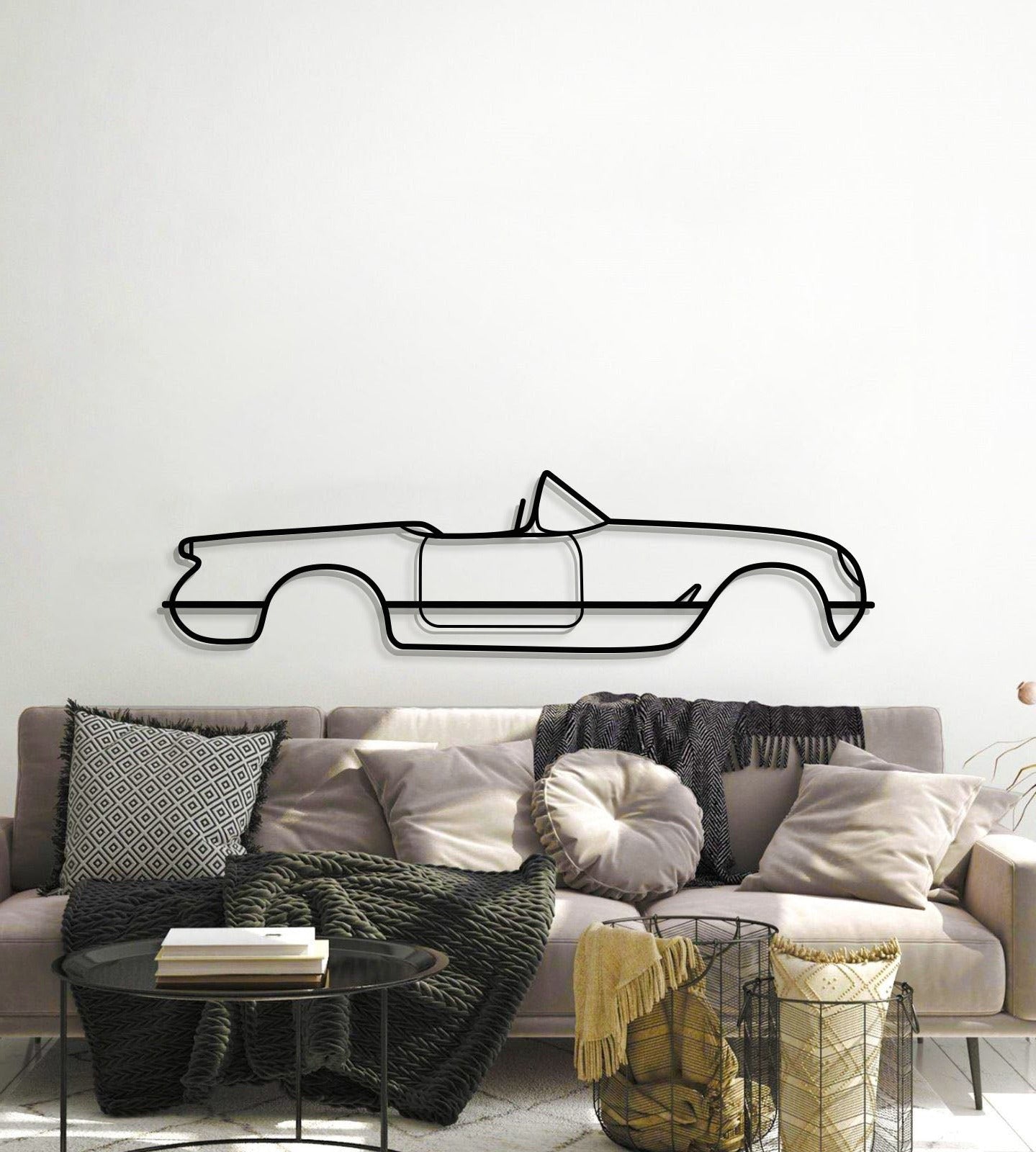 1953 Corvette Metall Auto Wandkunst - MT0027