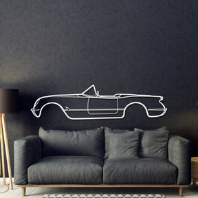 1954 Corvette Metal Car Wall Art - MT0032