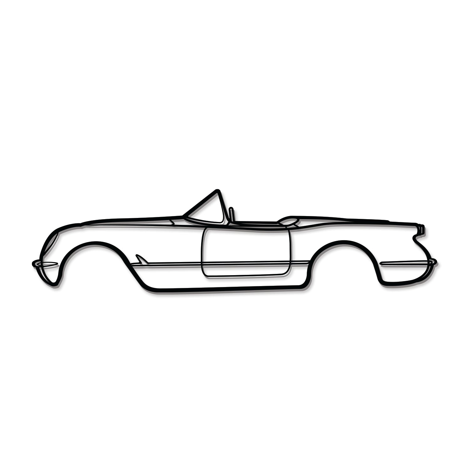 1954 Corvette Metal Car Wall Art - MT0032