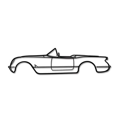 1954 Corvette Metal Car Wall Art - MT0032