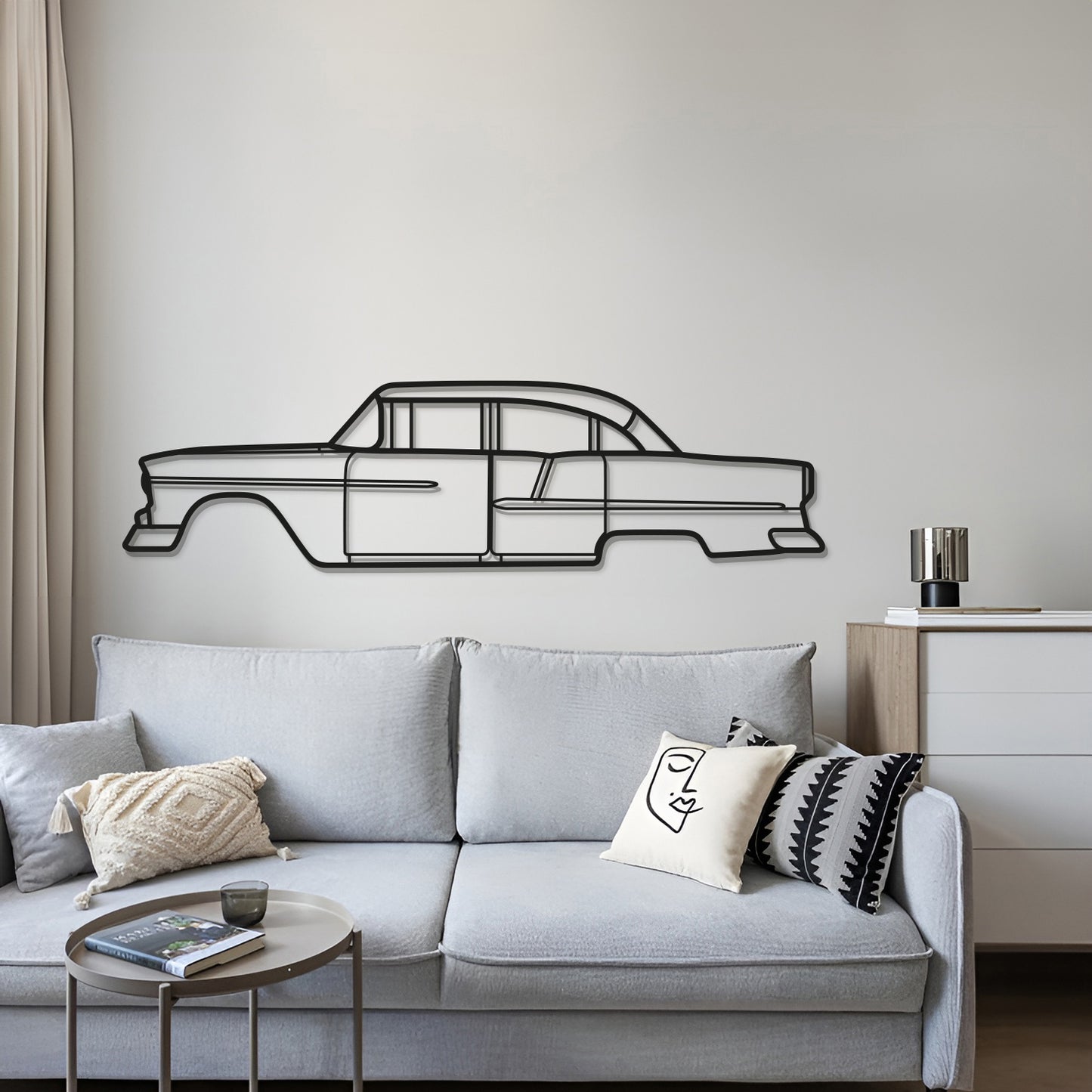 Classic 1955 Chevrolet Bel Air metal wall decoration for automotive fans