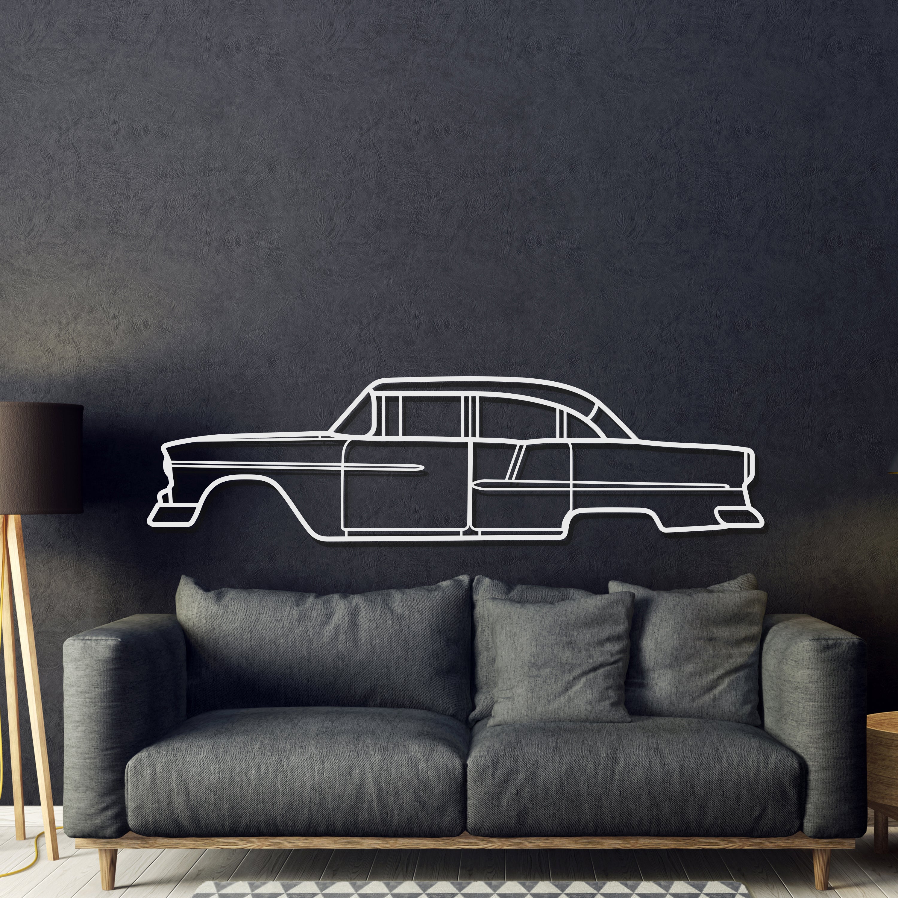 1955 Bel Air Metal Car Wall Art - MT0036