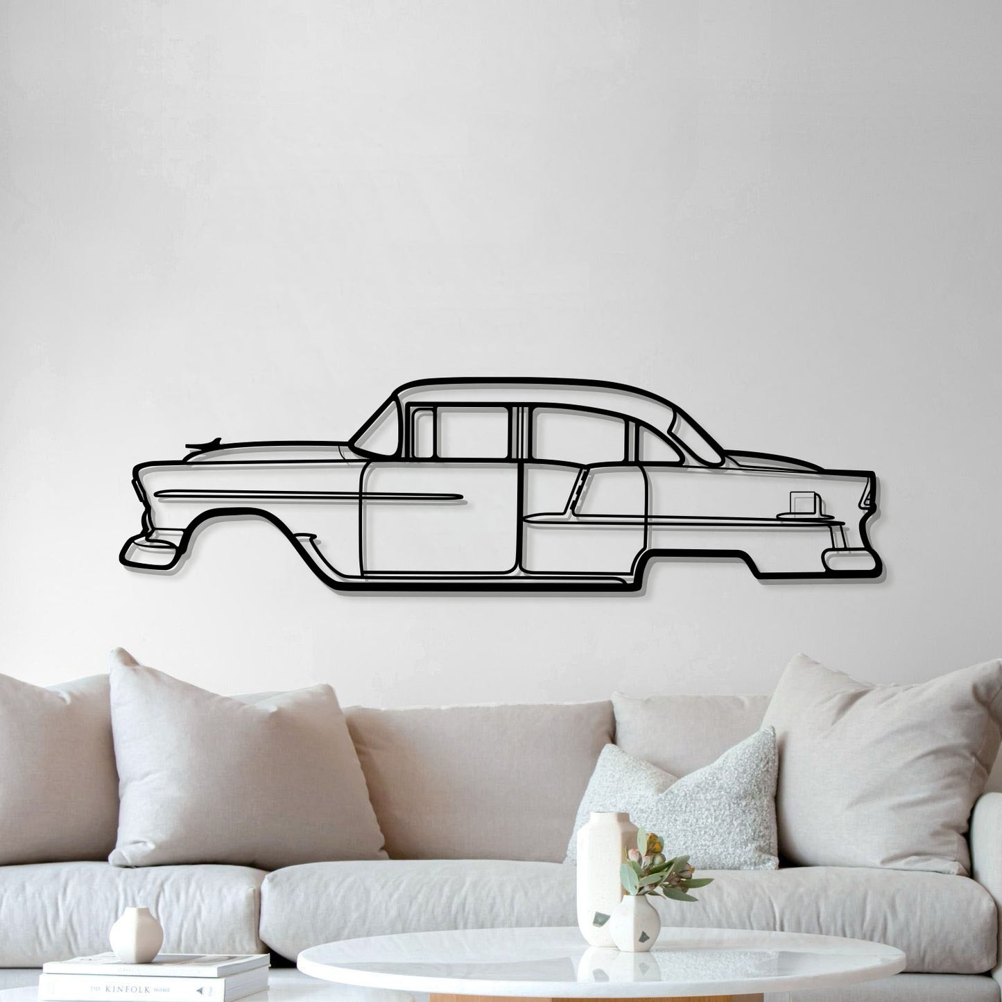 Laser cut 1955 Chevrolet Bel Air steel wall decor classic silhouette