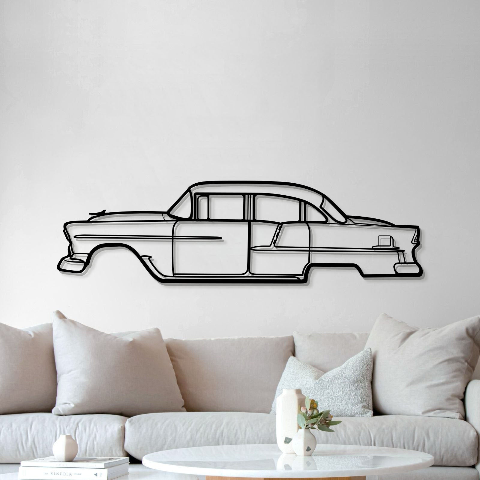 Laser cut 1955 Chevrolet Bel Air steel wall decor classic silhouette