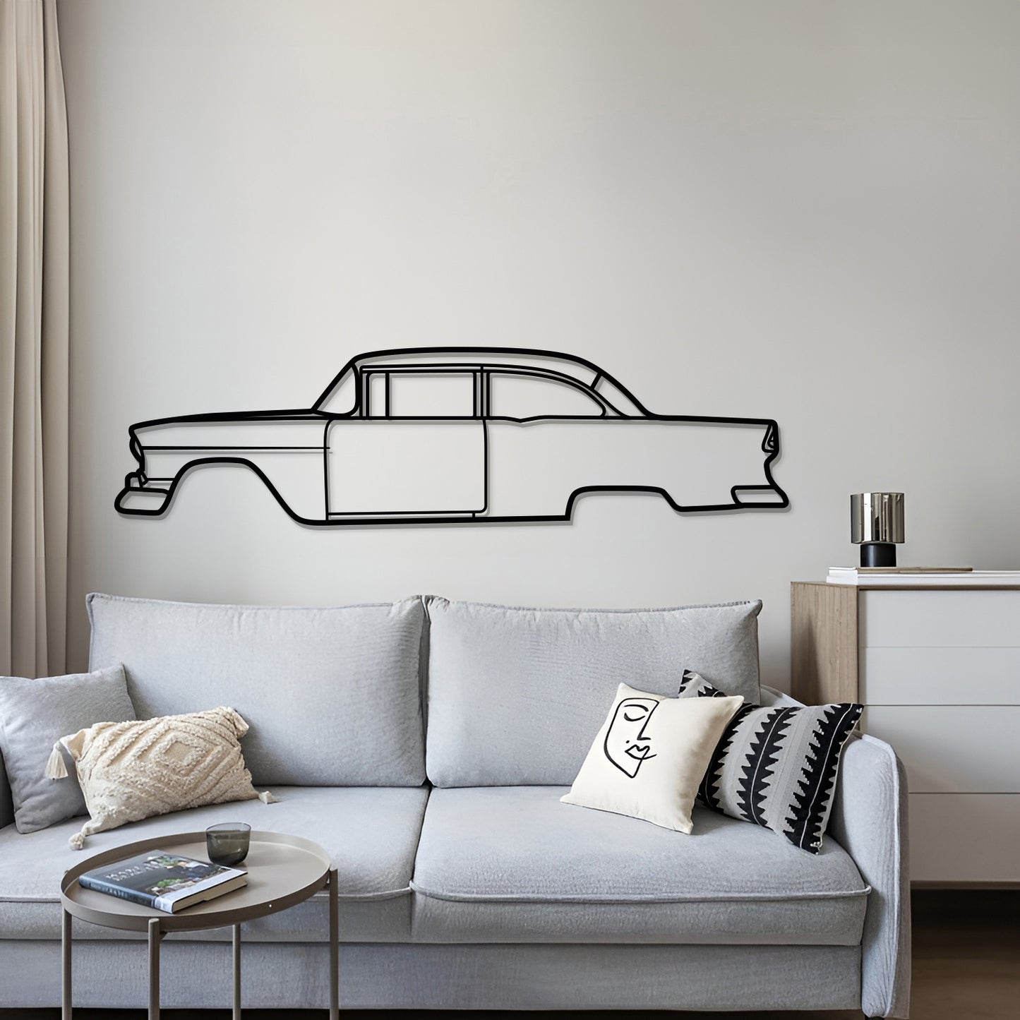 Classic 1955 Chevrolet 150 Utility Sedan metal wall decoration for automotive fans