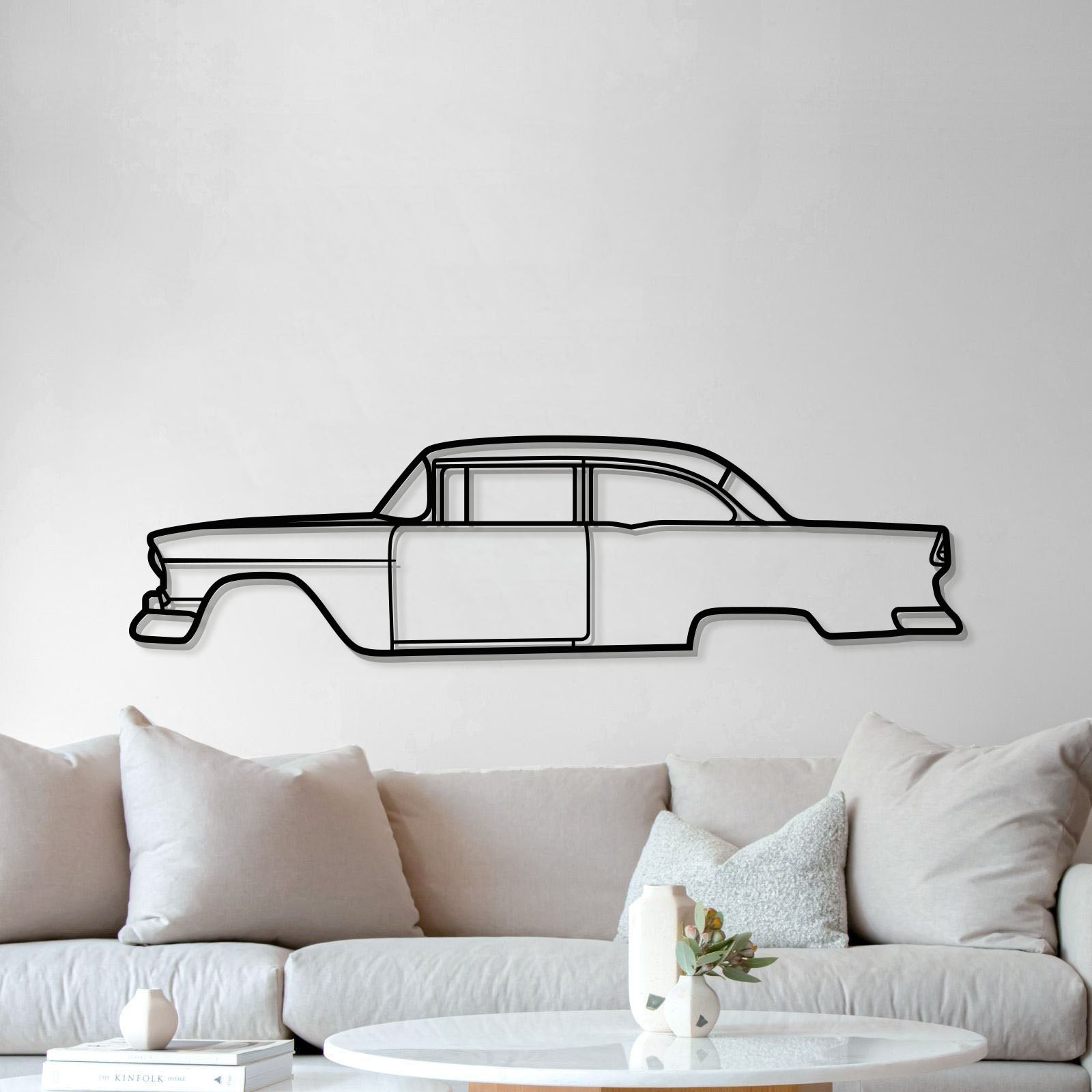 1955 Chevrolet 150 Utility Sedan vintage metal wall sculpture for living room display
