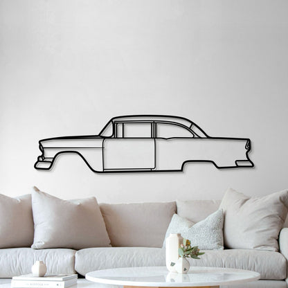 1955 Chevrolet 150 Utility Sedan vintage metal wall sculpture for living room display