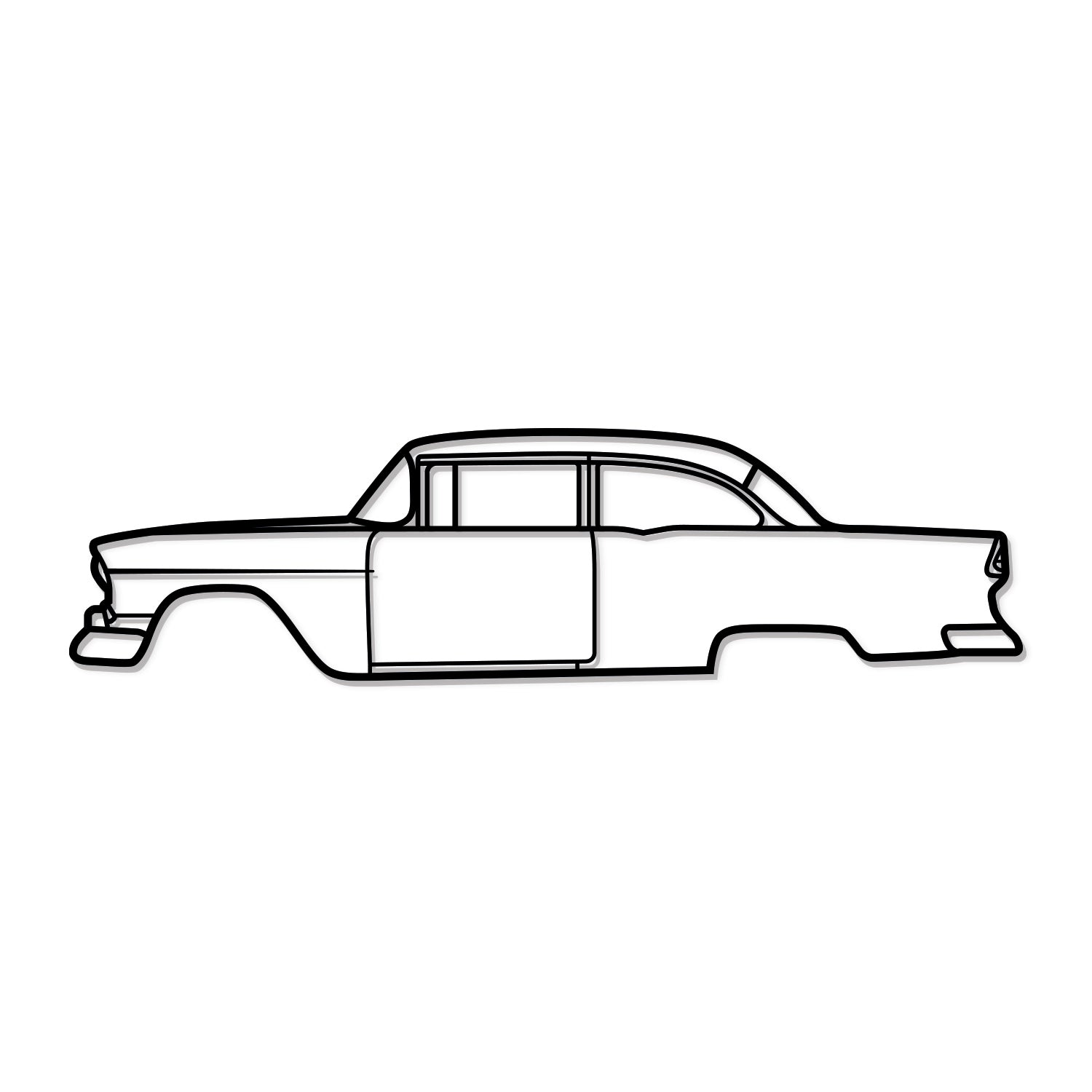 Laser cut steel Chevrolet 150 Utility Sedan 1955 wall art perfect for car enthusiasts