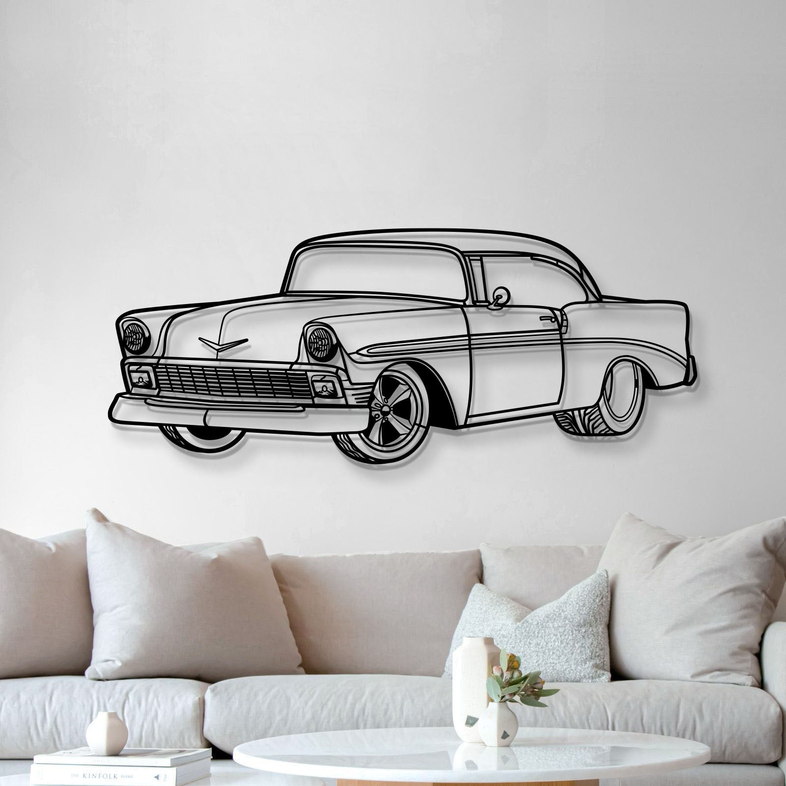 1956 Bel Air Perspective Metal Car Wall Art - MT1302