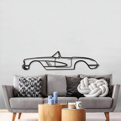 1956 Corvette C1 Metall Auto Wandkunst - MT0041