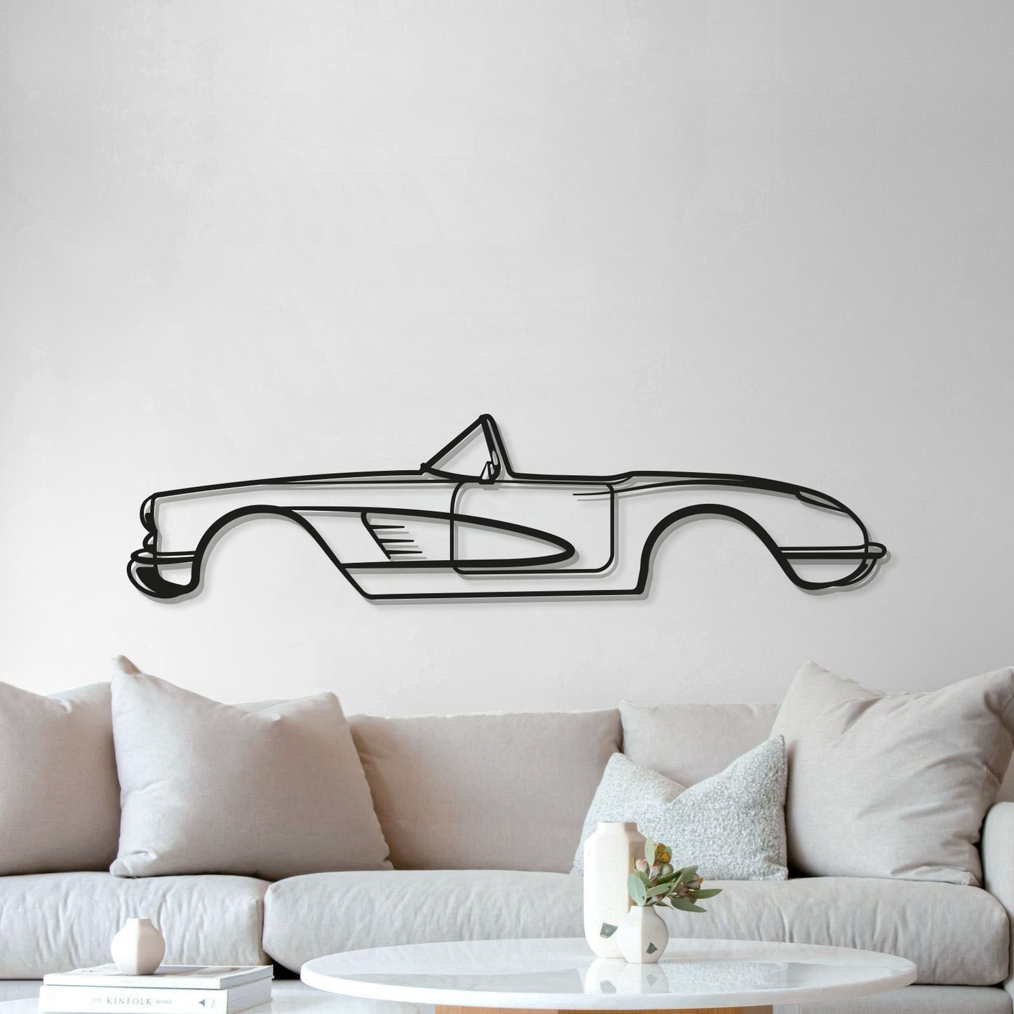 1956 Corvette C1 Metall Auto Wandkunst - MT0041
