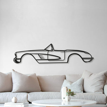 1956 Corvette C1 Metall Auto Wandkunst - MT0041