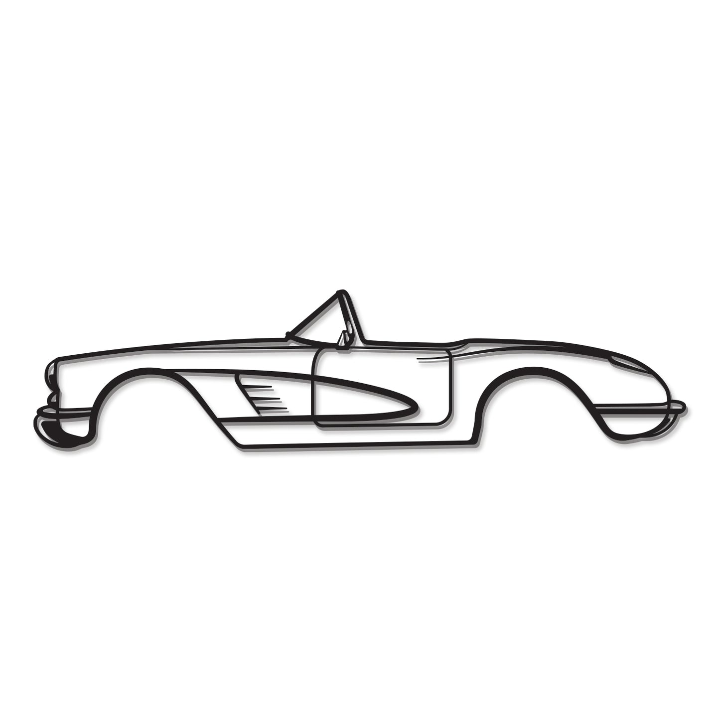 1956 Corvette C1 Metall Auto Wandkunst - MT0041