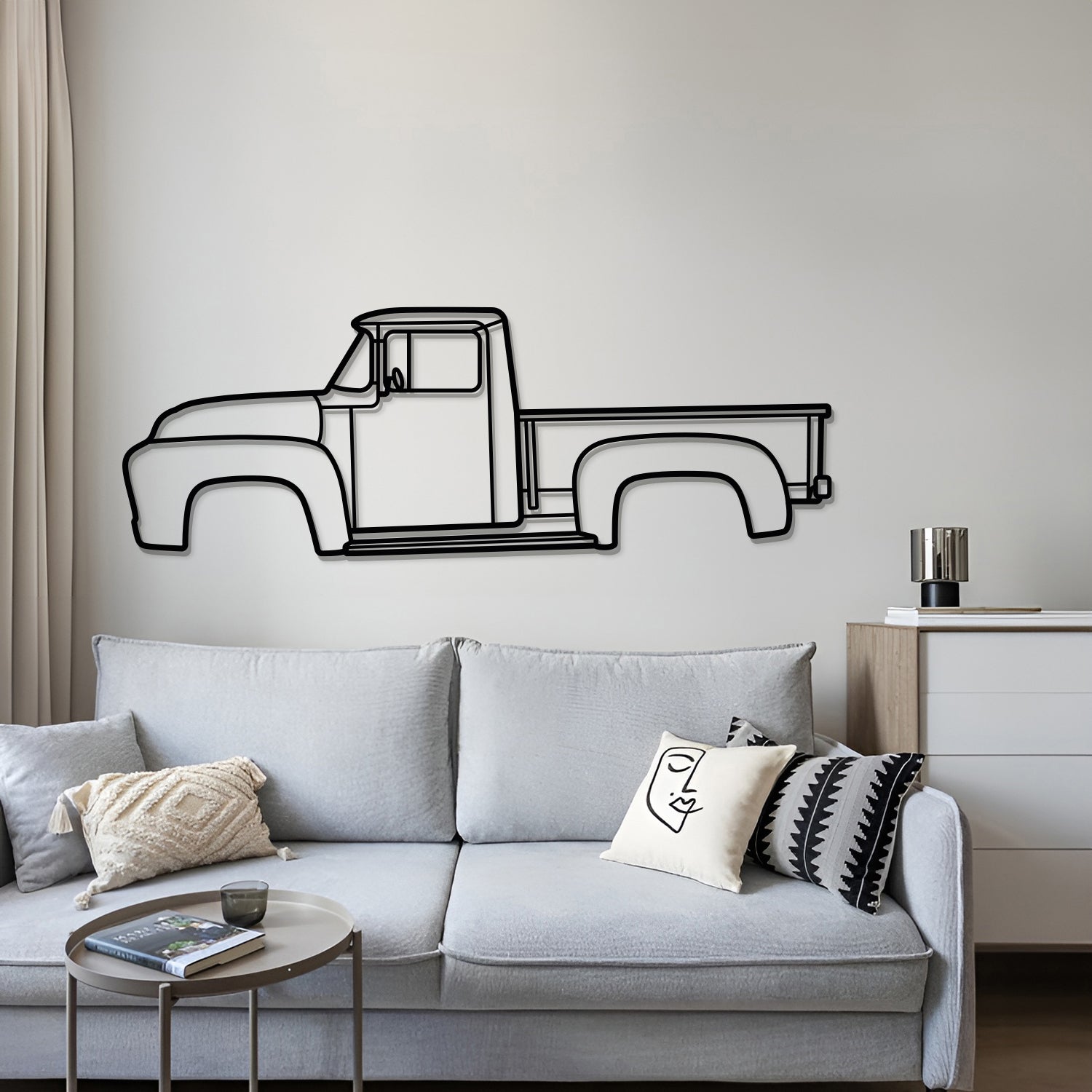 1956 F-100 Metal Car Wall Art - MT0043