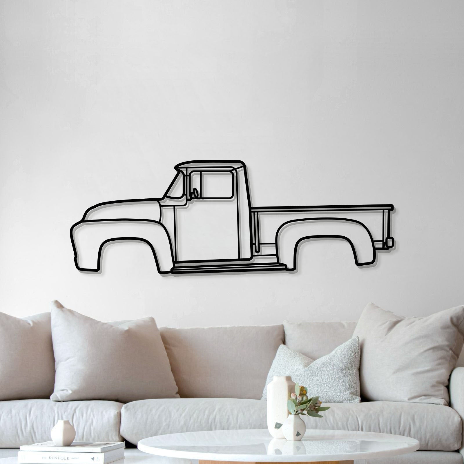 1956 F-100 Metal Car Wall Art - MT0043