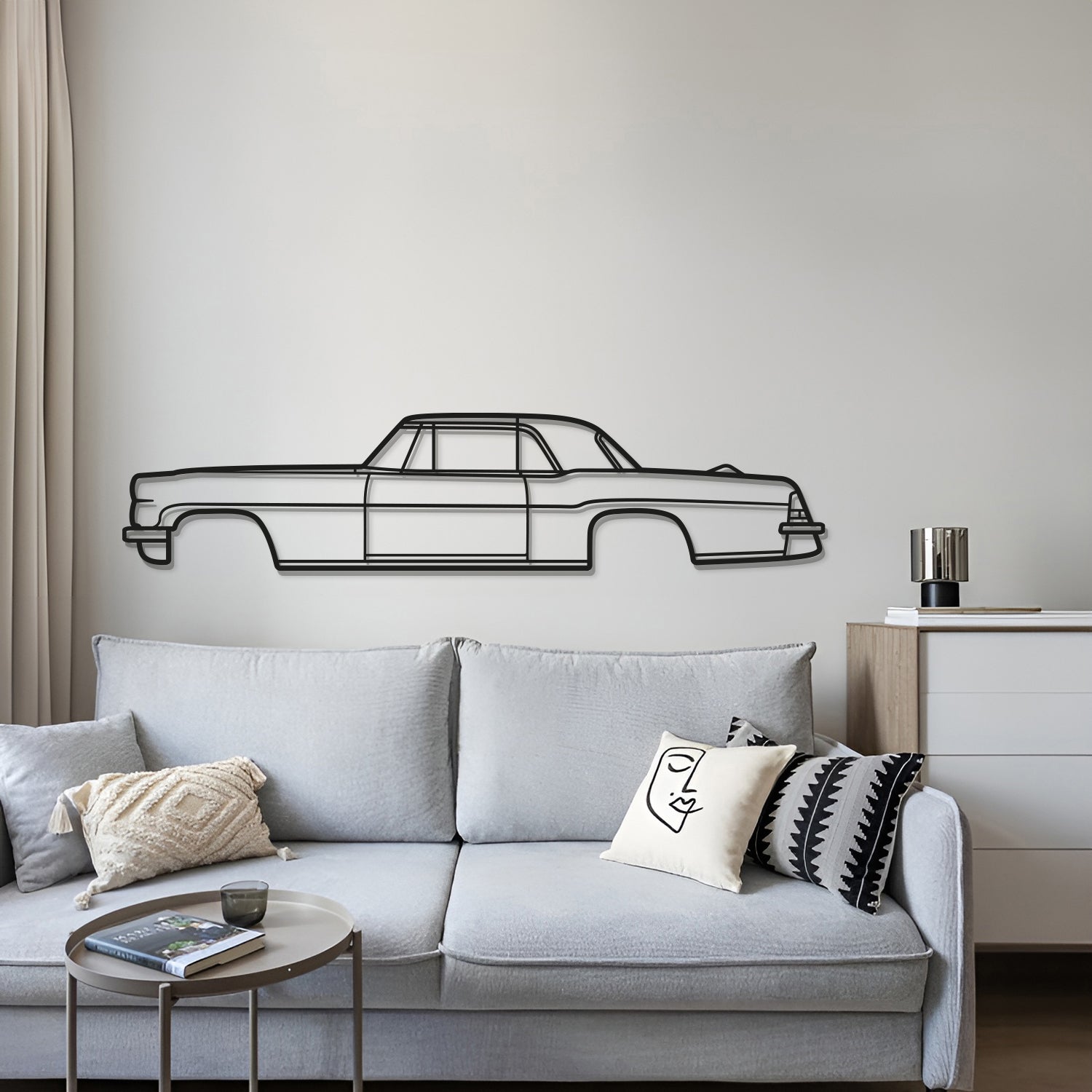 Vintage 1956 Lincoln Continental Mark II metal wall decoration in retro style