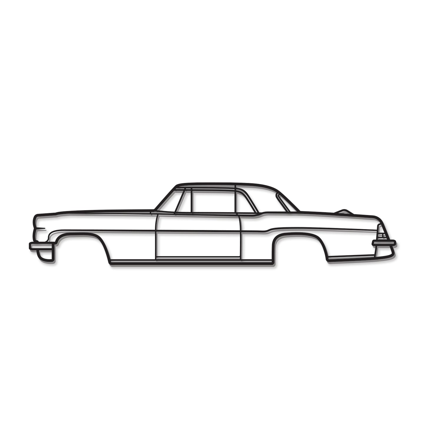 Detailed metal wall silhouette of the 1956 Lincoln Continental Mark II luxury coupe
