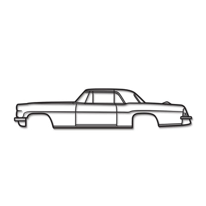 Detailed metal wall silhouette of the 1956 Lincoln Continental Mark II luxury coupe