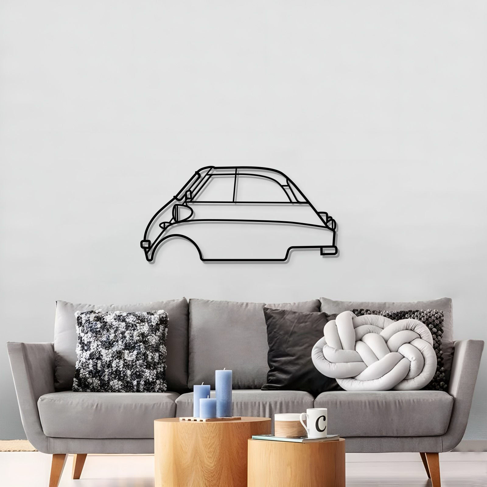 1957 Isetta 300 Export Metal Car Wall Art - MT0051