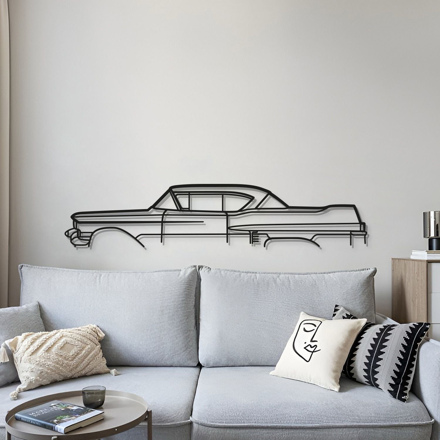 1957 De Ville Coupe Metal Car Wall Art - MT0049