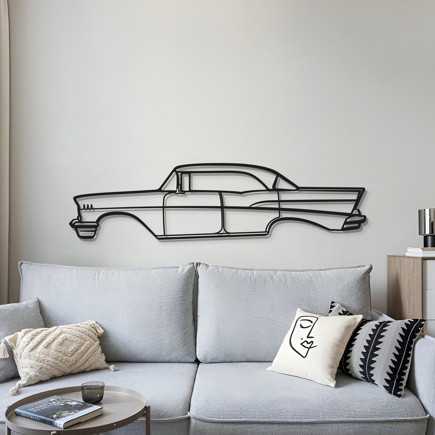 1957 Belair Sedan Metal Car Wall Art - MT0048