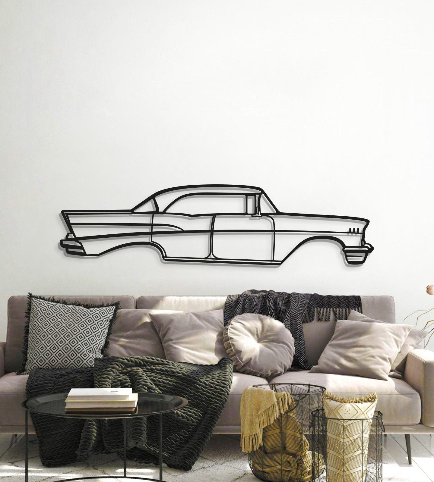 1957 Belair Sedan Metal Car Wall Art - MT0048