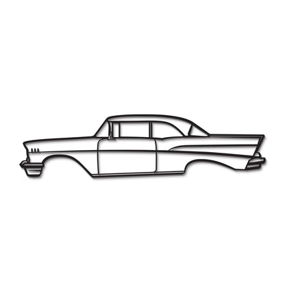 1957 Bel Air Coupe metal art with hidden elevation screws – offers a subtle 3D shadow effect and timeless elegance 