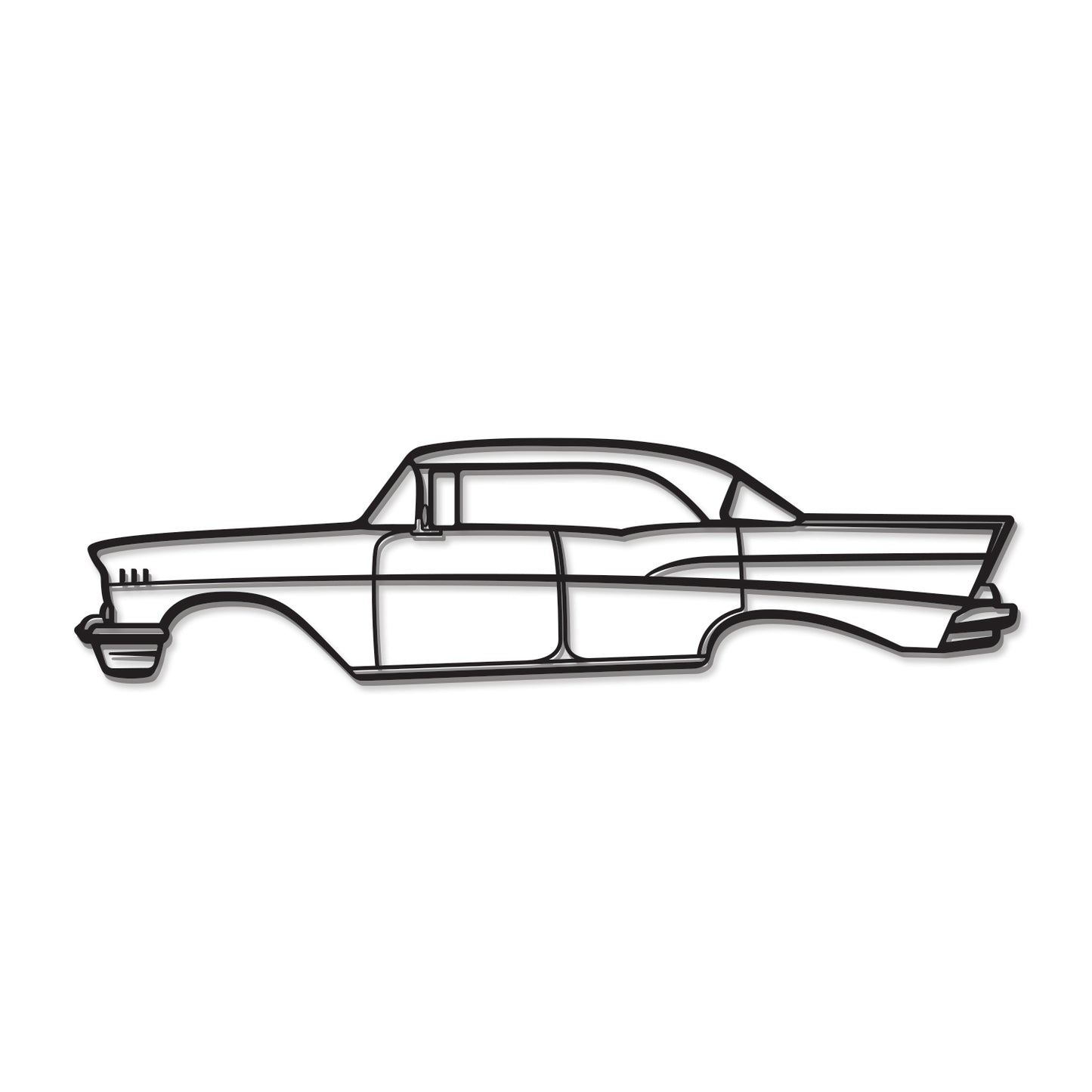 1957 Chevrolet Bel Air metal art – 1 cm elevated from the wall for a subtle shadow and 3D effect 