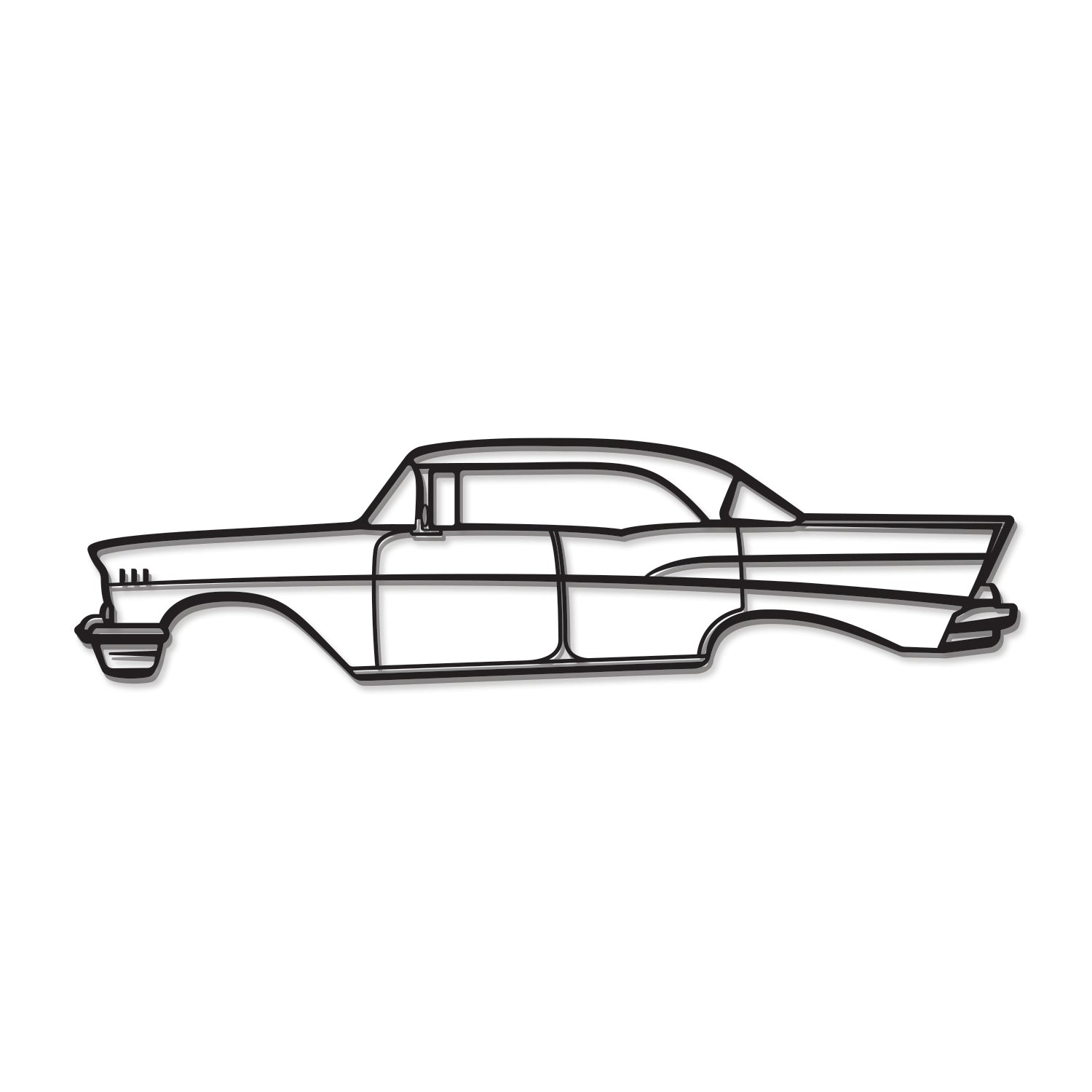 1957 Chevrolet Bel Air metal art – 1 cm elevated from the wall for a subtle shadow and 3D effect 