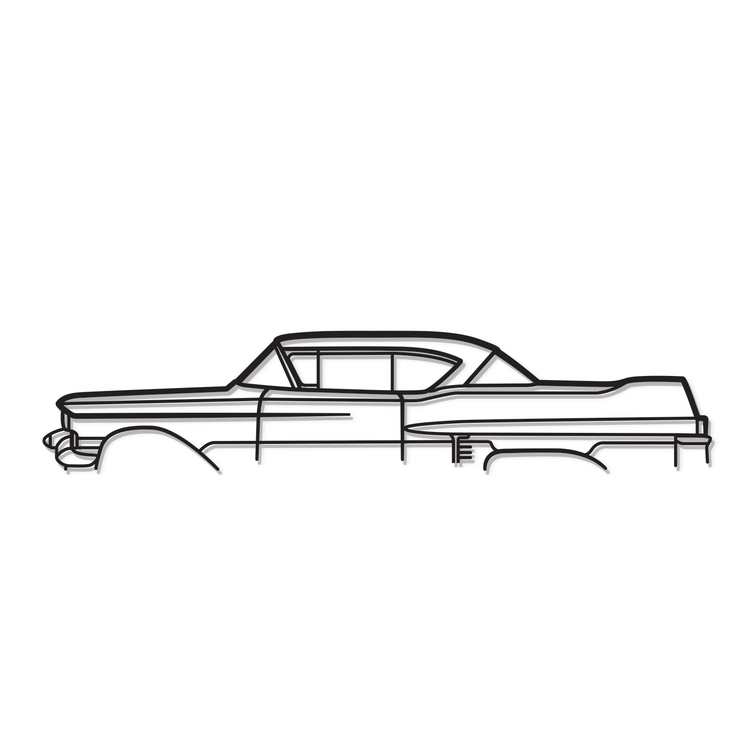 1957 De Ville Coupe Metal Car Wall Art - MT0049