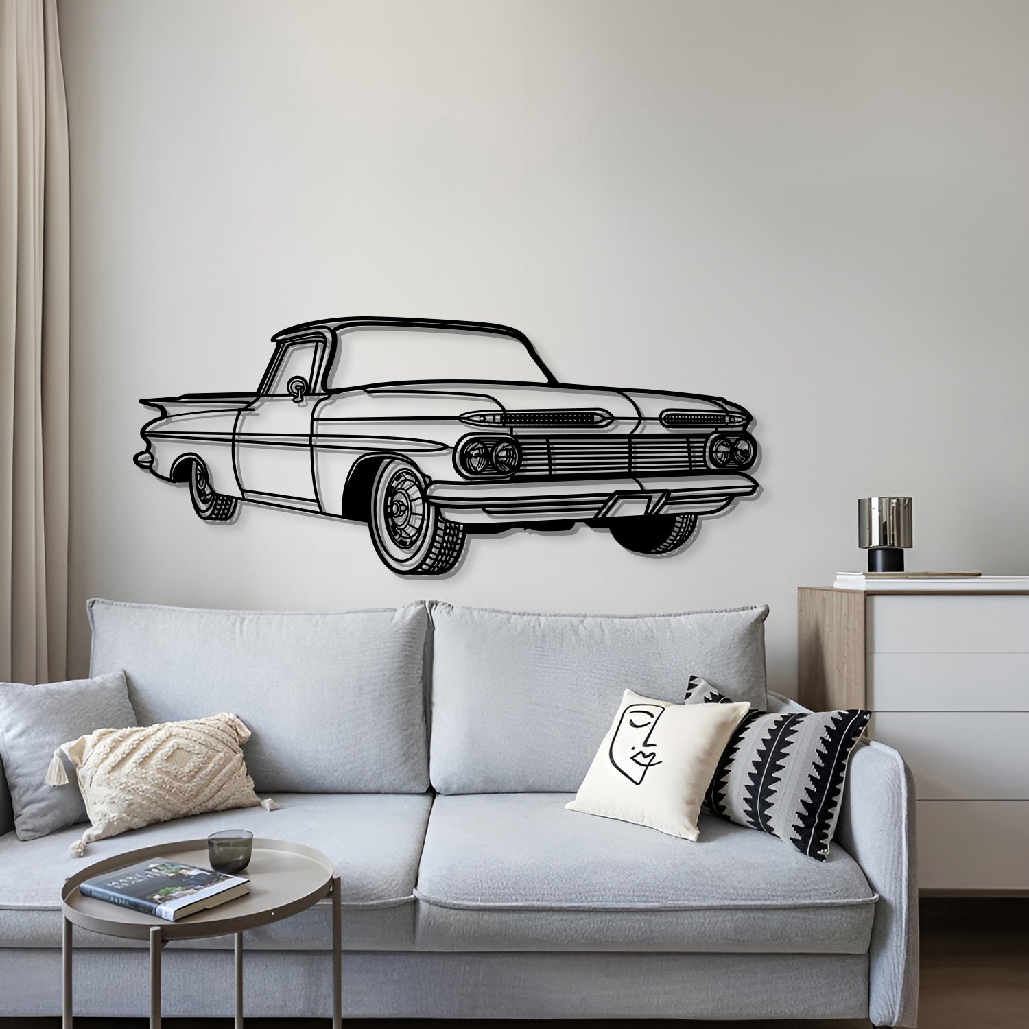 1959 El Camino Perspective Metal Car Wall Art - MT1148