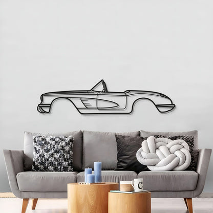 Chevrolet Corvette 1960 metal wall art in matte finish for man cave