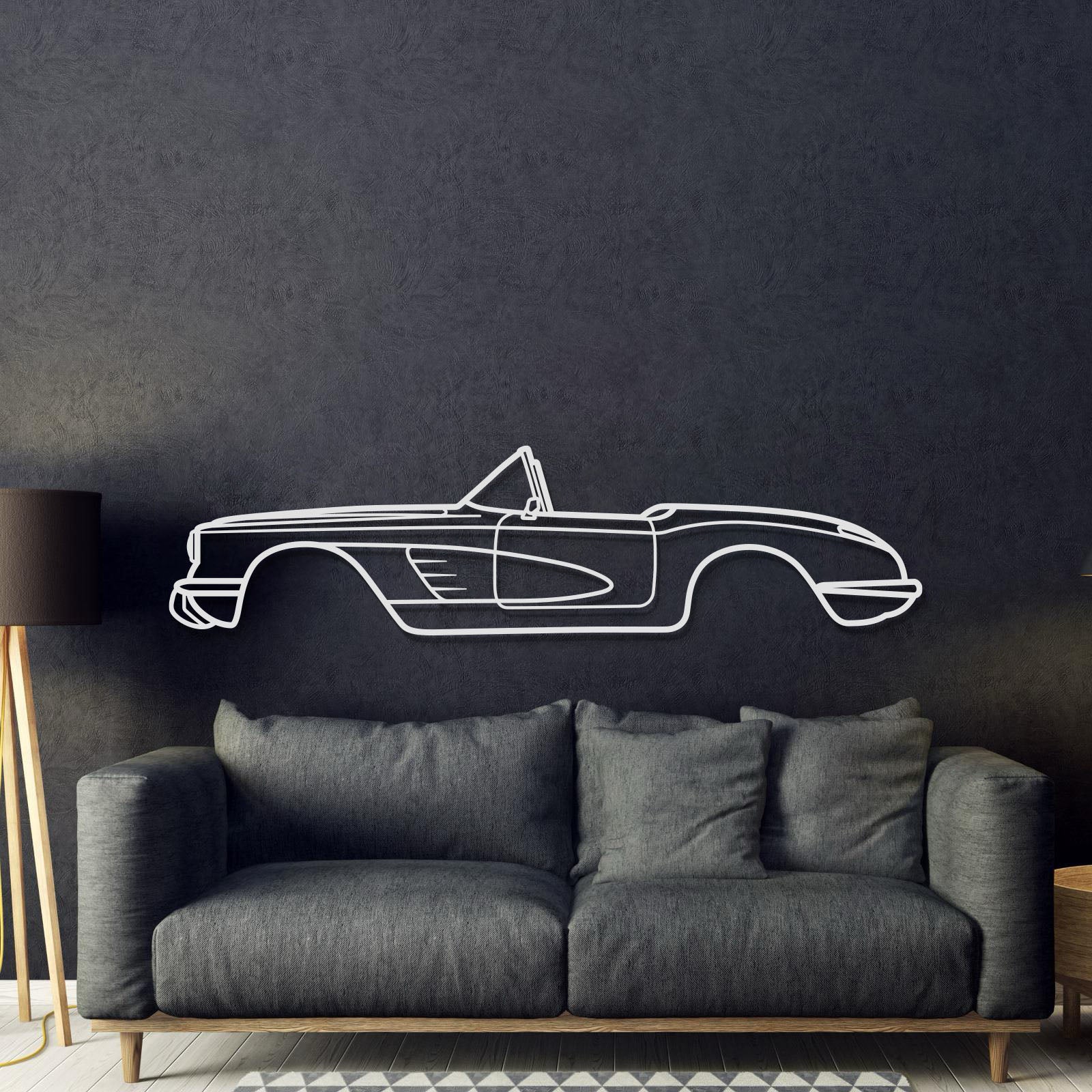 1960 Corvette Metal Car Wall Art - MT0060