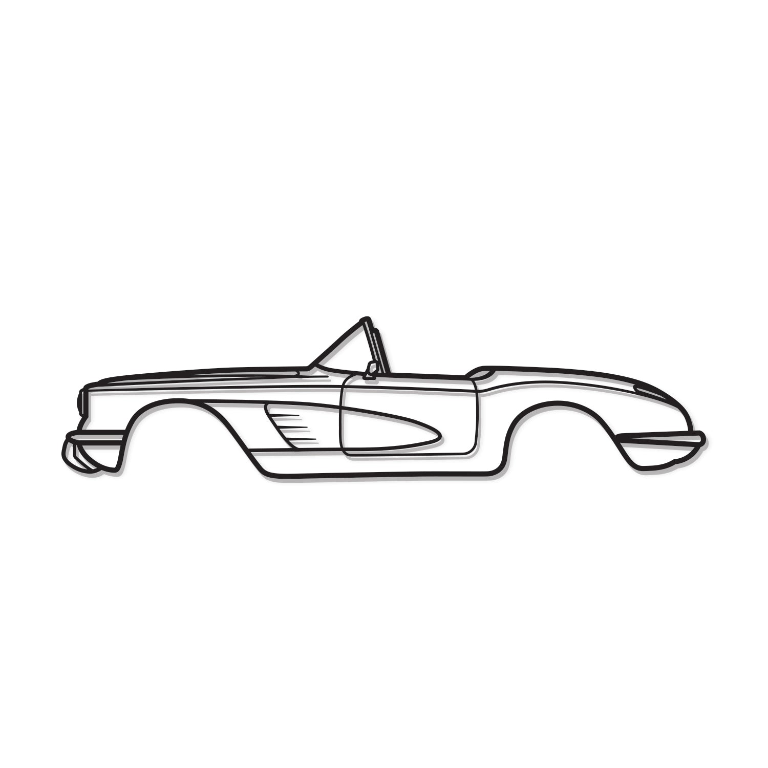 Laser cut steel 1960 Chevrolet Corvette wall art perfect for petrolheads