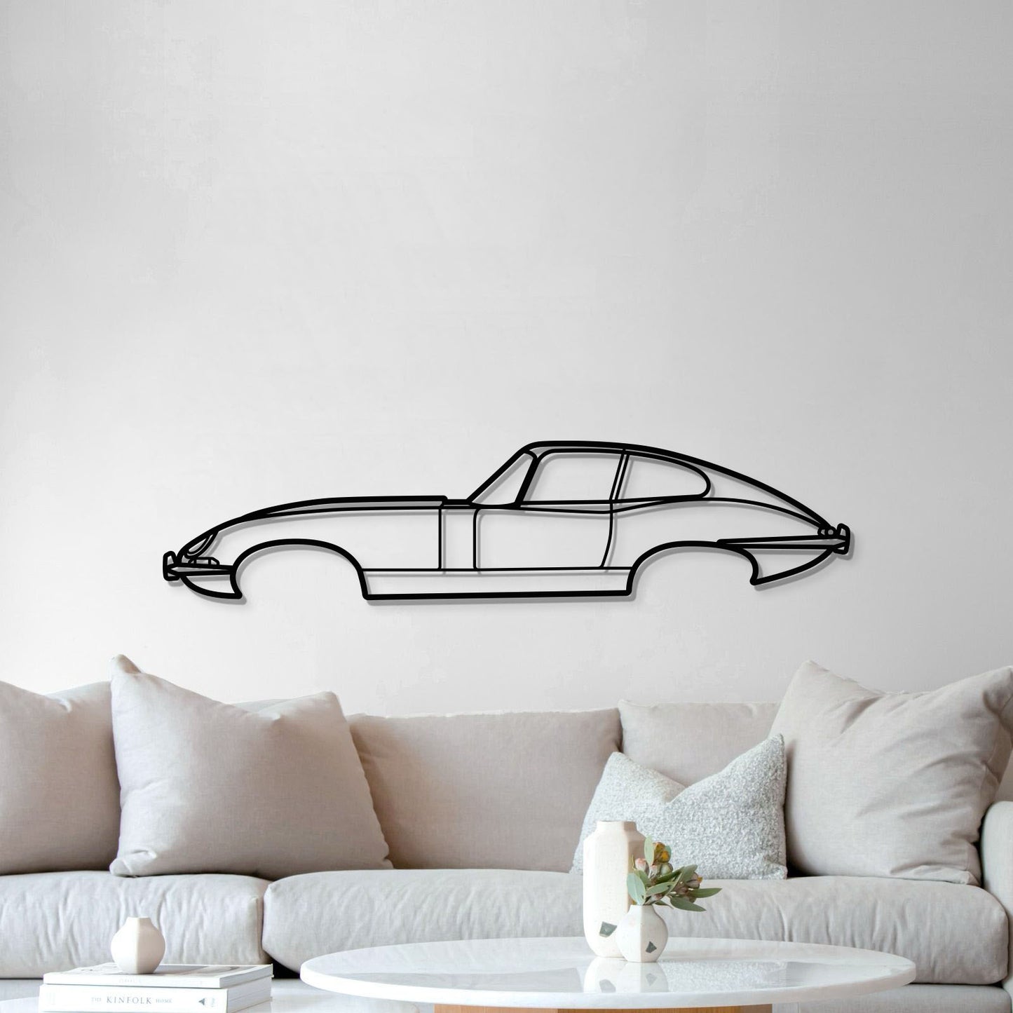Laser Cut 1961 Jaguar E‑Type Steel Car Wall Art Bold Heritage Silhouette