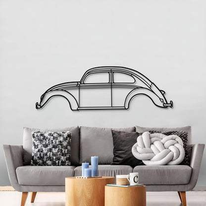 1963 Beetle metal silhouette wall hanging – durable 2 mm laser‑cut steel with powder‑coated matte finish 