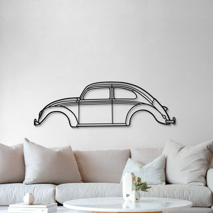 Laser‑cut steel 1963 Beetle wall art – textured metal with 3D elevation effect and hidden mounting hardware 