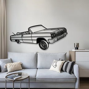 1964 Impala Convertible Lowrider Perspective Metal Car Wall Art - MT1149
