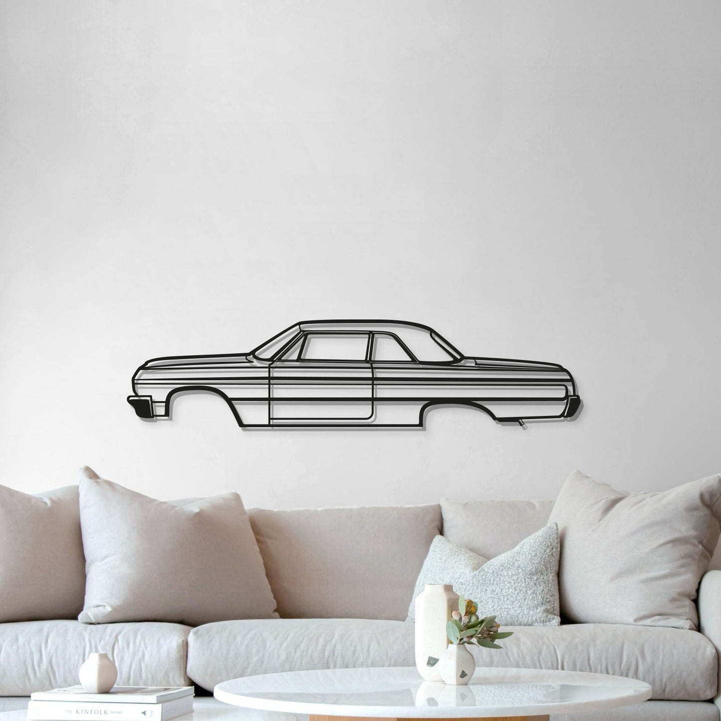 Laser‑cut steel 1964 Impala SS wall art – matte‑finish powder‑coated décor ready to hang