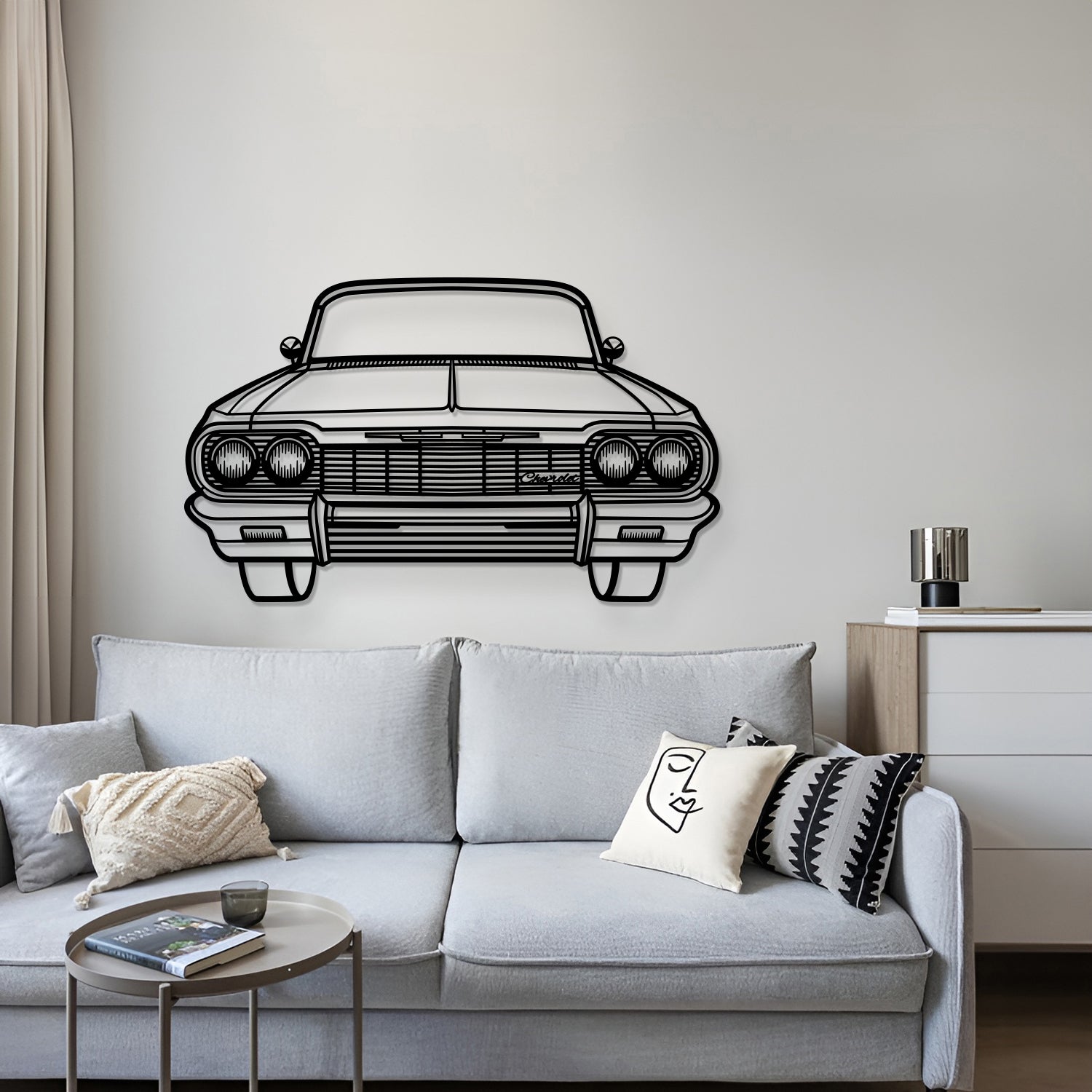 1964 Impala SS Front View Metal Car Wall Art - MT1331