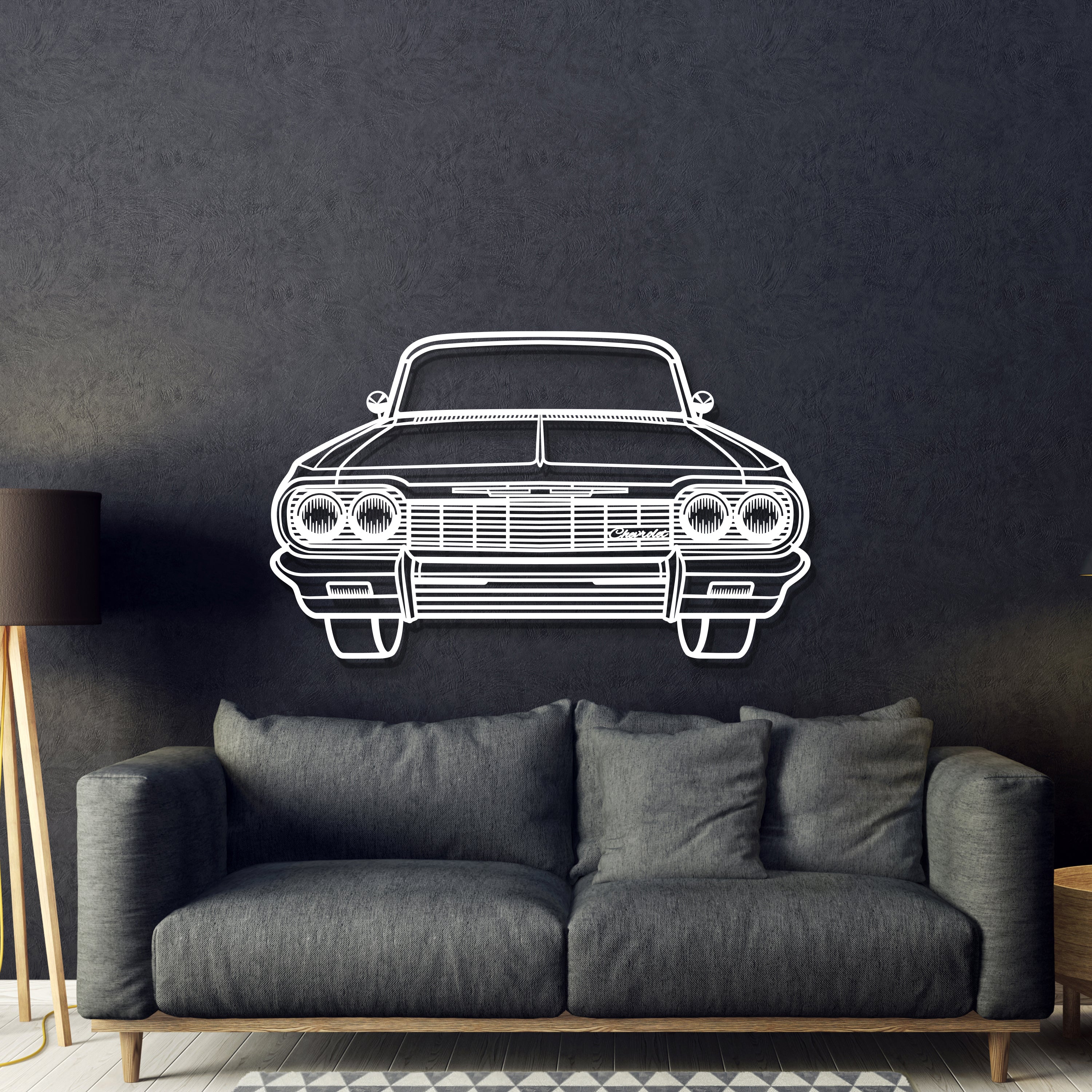 1964 Impala SS Front View Metal Car Wall Art - MT1331