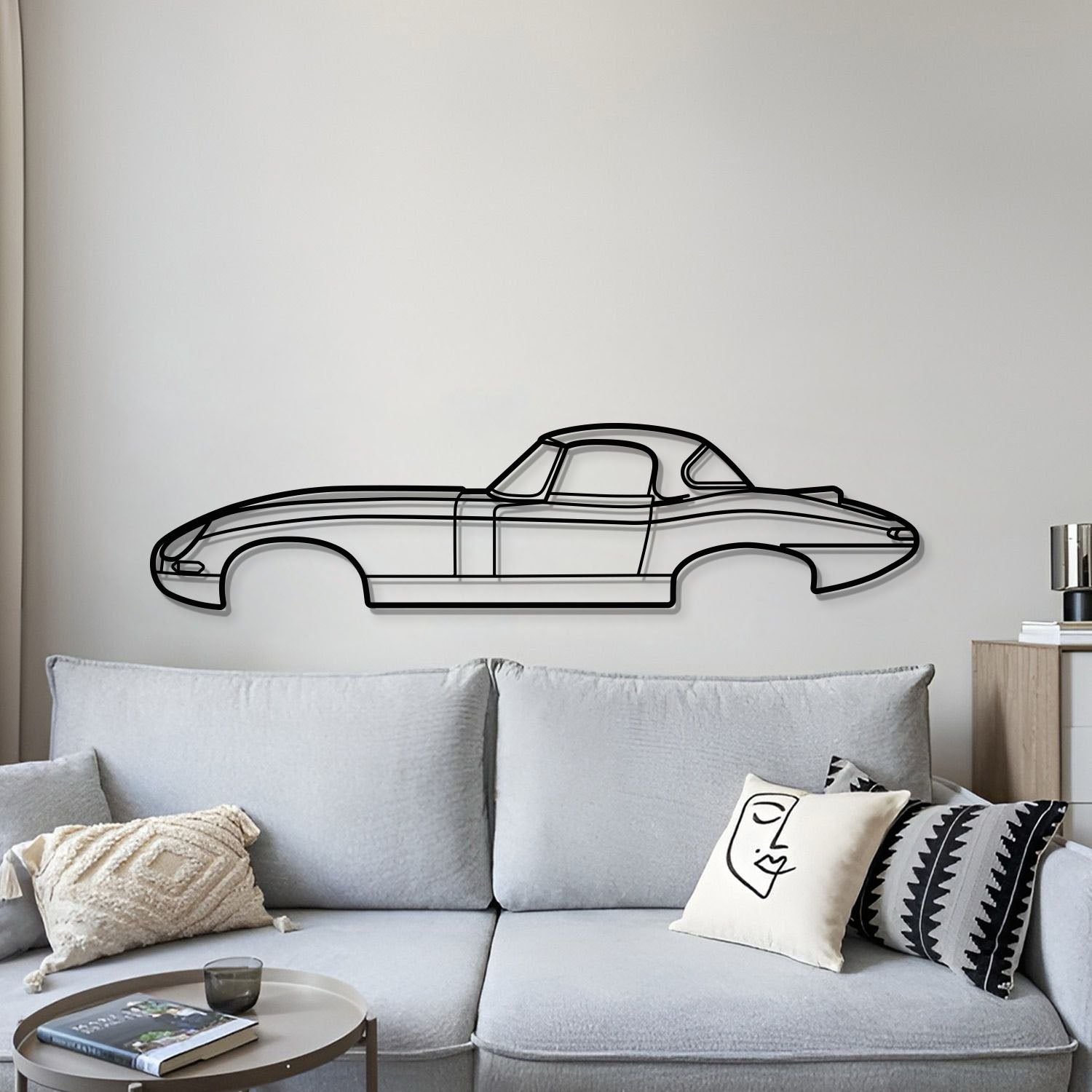 1964 Lightweight E-Type Metal Car Wall Art - MT0070