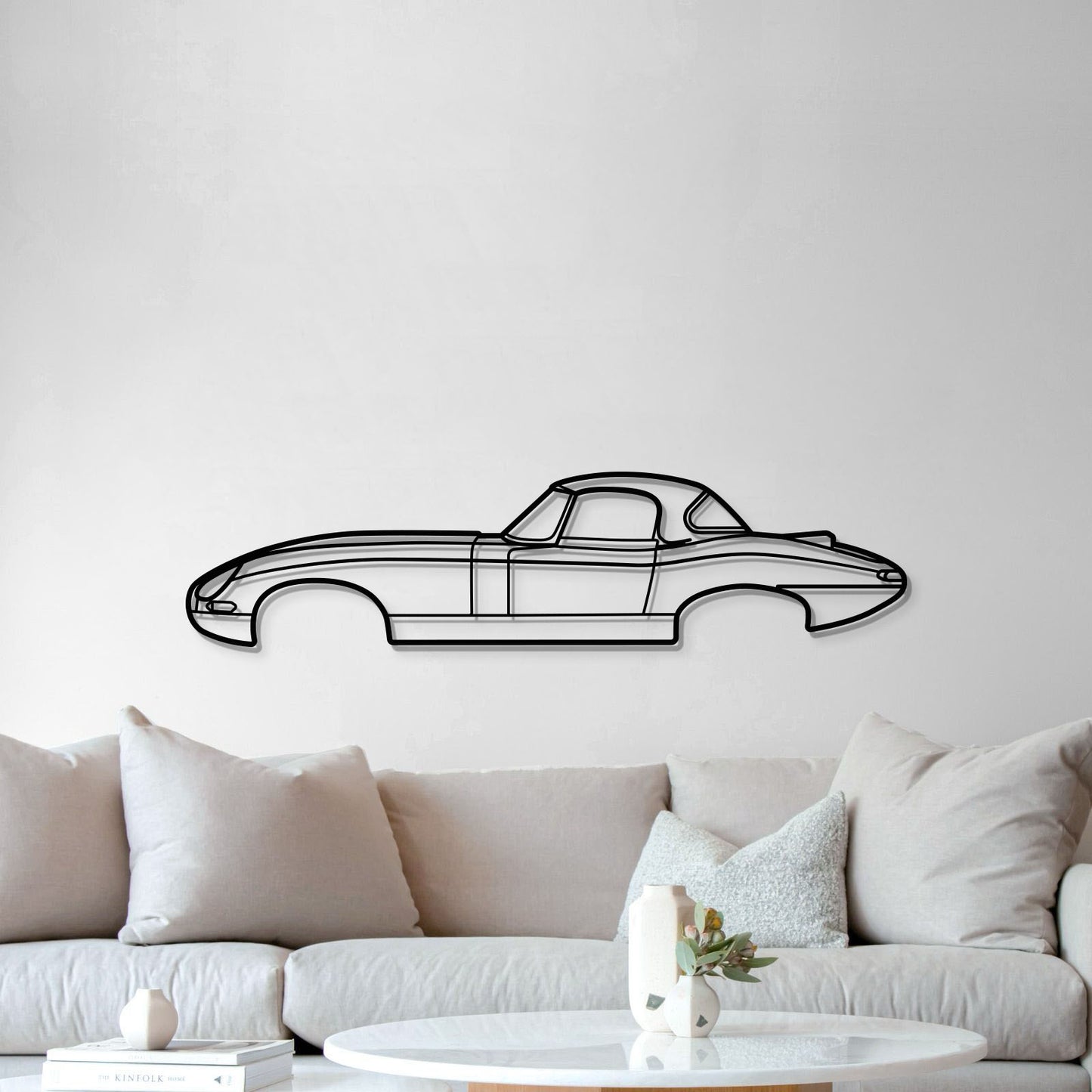 Laser Cut 1964 Jaguar Lightweight E‑Type Steel Car Wall Art Bold Heritage Silhouette