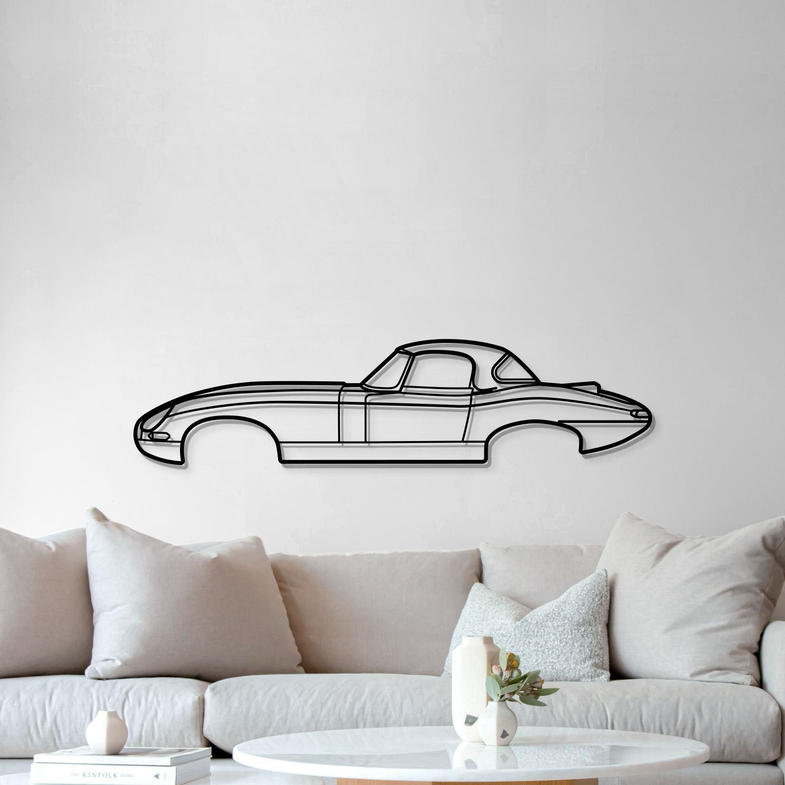 Laser Cut 1964 Jaguar Lightweight E‑Type Steel Car Wall Art Bold Heritage Silhouette